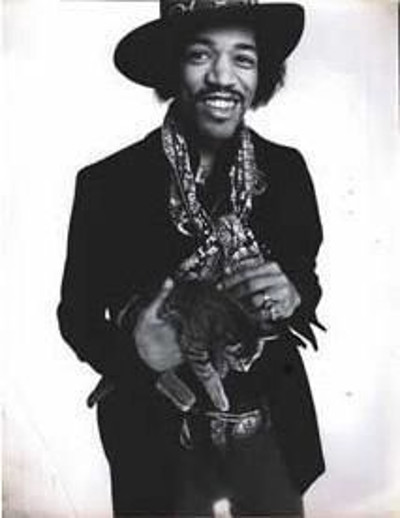 a gratuitous picture of Jimi Henrix with a kitten